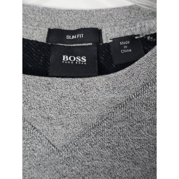 Hugo Boss Sweater Mens Adult Medium Distressed Gray Casual Preppy Casual Slim - Picture 5 of 7
